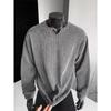 Unisex Herringbone Henley Hoodie: Autumn Houndstooth Long Sleeve Layer