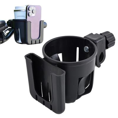 Babykinderwagen Becherhalter 360 Grad Verstellbar Robust Leicht Anti-Rutsch 2-in-1 Universal Fahrrad Roller Wasserflaschenhalter Gestell