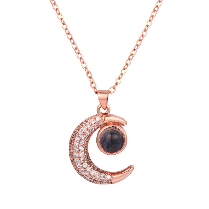 

This Moon Projection Necklace Can Be Worn On The Collarbone And Is Suitable For Women S Daily Wear. розового золота