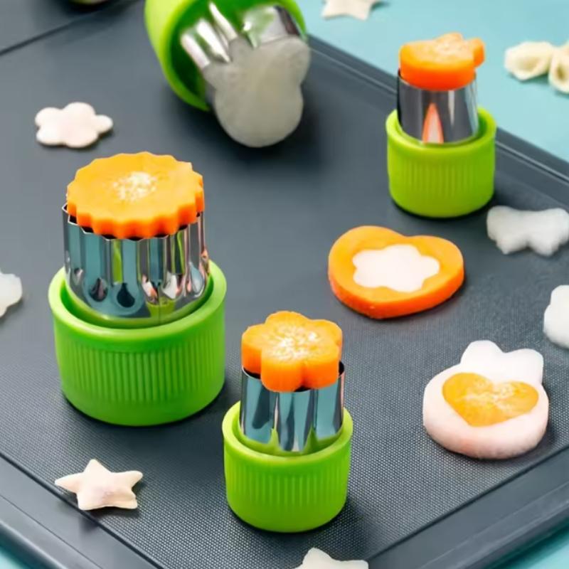 9pcs/set Star Heart-shaped Vegetable Cutter Plastic Handle Portable Cooking Tools Stainless Steel Fruit Cutting Kitchen Utensils