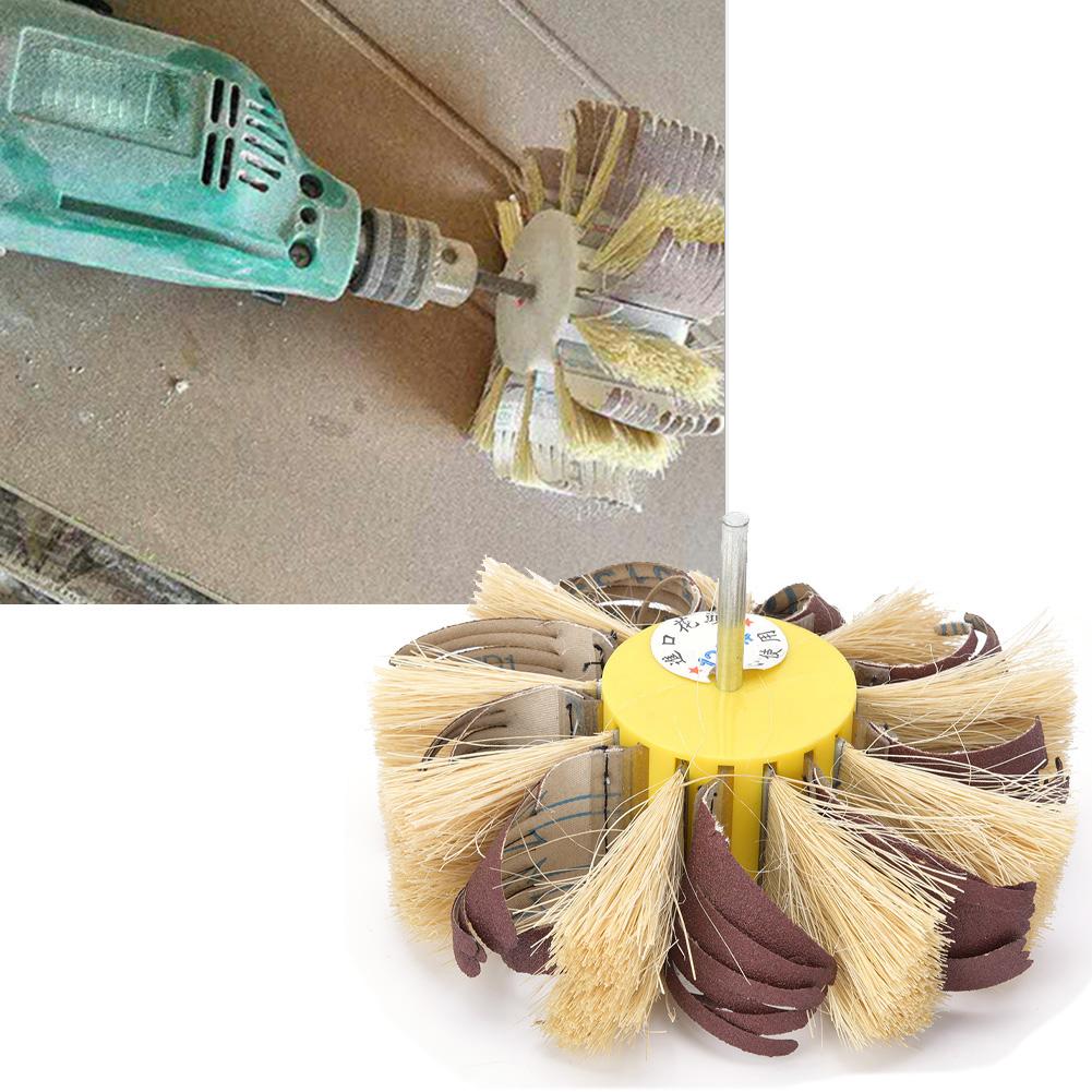 Sisal ing Wheel Manual Electric Drill Sisal Emery Cloth Polishing Wheel 6mm Shaft Mounted