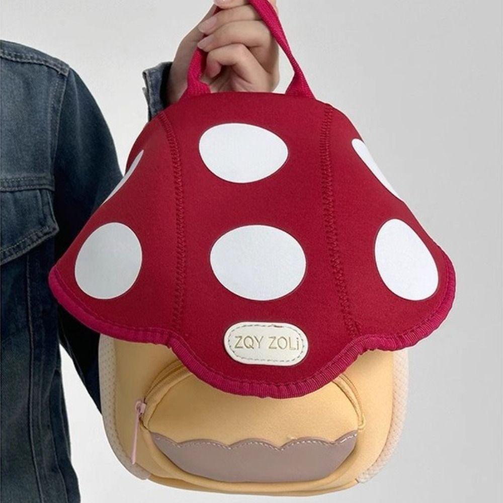 Double Shoulder Mushroom Backpack Large Capacity Student School Bag  Kids Gifts