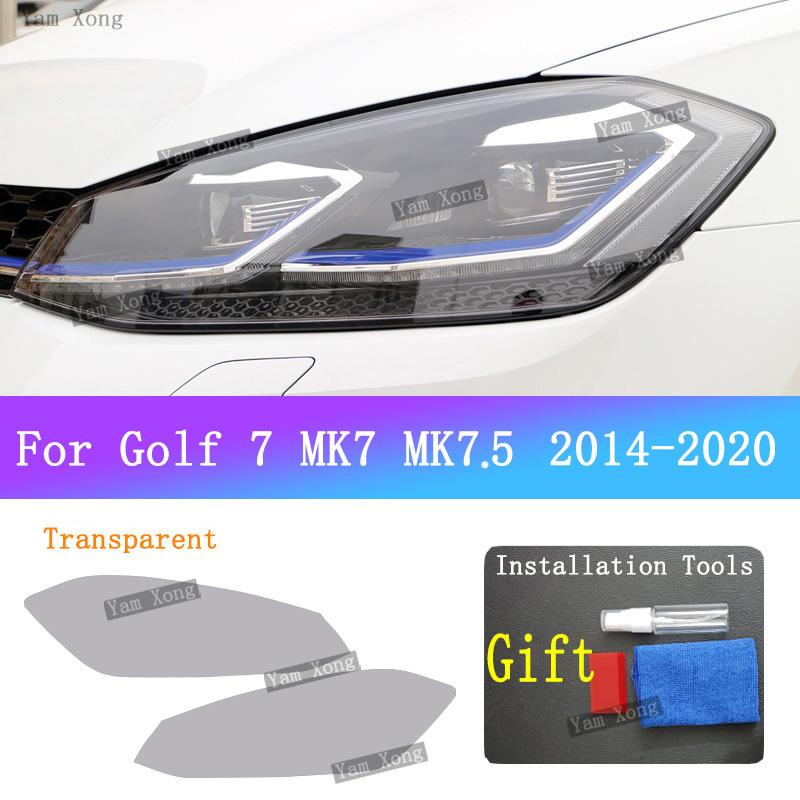 For Volkswagen VW Golf 7 MK7 7.5 -2014 Car Headlight Tail Black Anti-Scratch Film Headlight Transparent Tail Protective Film