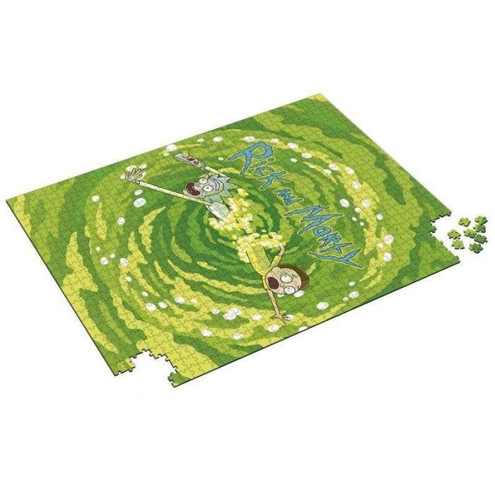 Puzzle rick and morty portal 1000 pcs - rick and morty - dessins animés et bd - noir - adulte