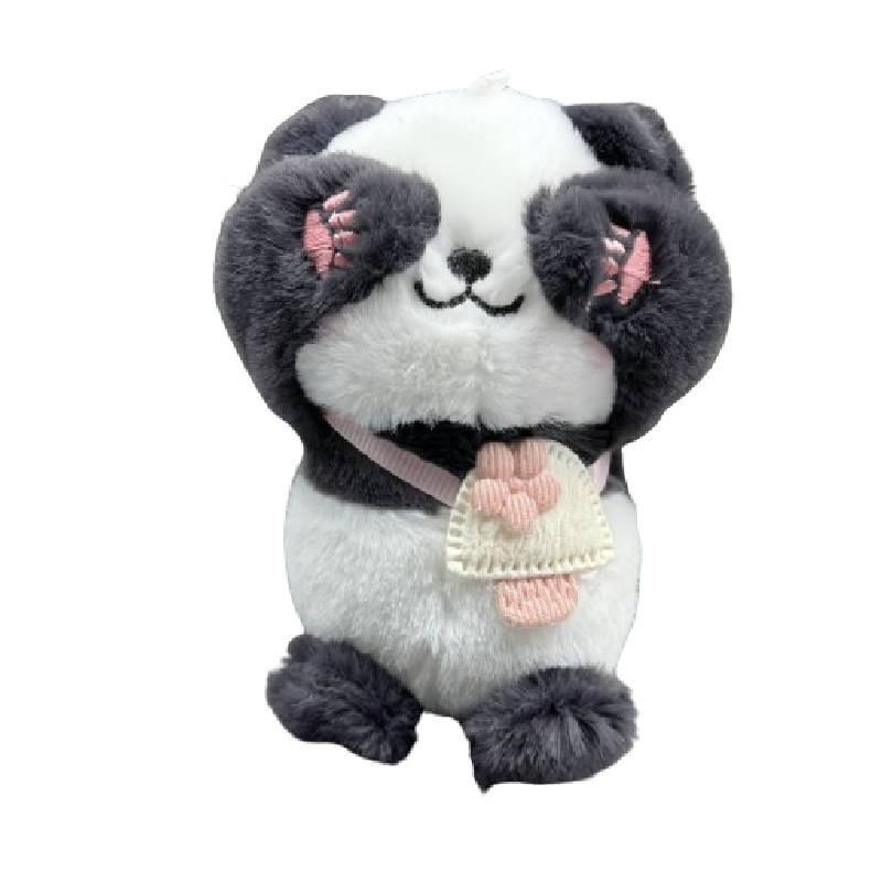 

Backpack Plush Panda Keychain Pendant Toy Stuffed Doll Bag Decoration Kids Gift