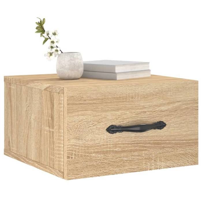Maison Exclusive - Tables de chevet murales 2 pcs chêne sonoma 35x35x20 cm