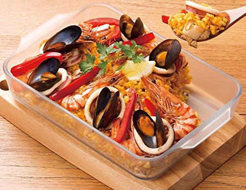 Aderia Cerabake Rectangle Roaster Medium, Heat-Resistant Glass Gratin Dish, 1800ml [Non-Stick, Microwave and Oven Safe, Ceramic Coating] K-9428