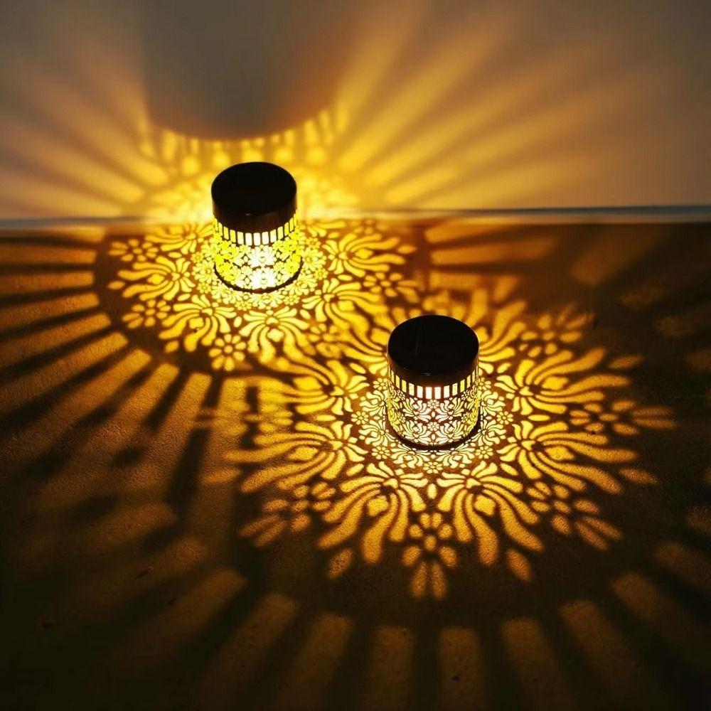 Hollow Solar Wall Lamp Iron Light Waterproof LED Solar Wall Light Flower Design Vintage Modern Outdoor Garden Light Villa Gate