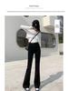 Damen High-Waist Schwarze Micro-Flare Jeans Frühjahr 2025 - Schlankmachende Stretch Schlaghose im koreanischen Stil