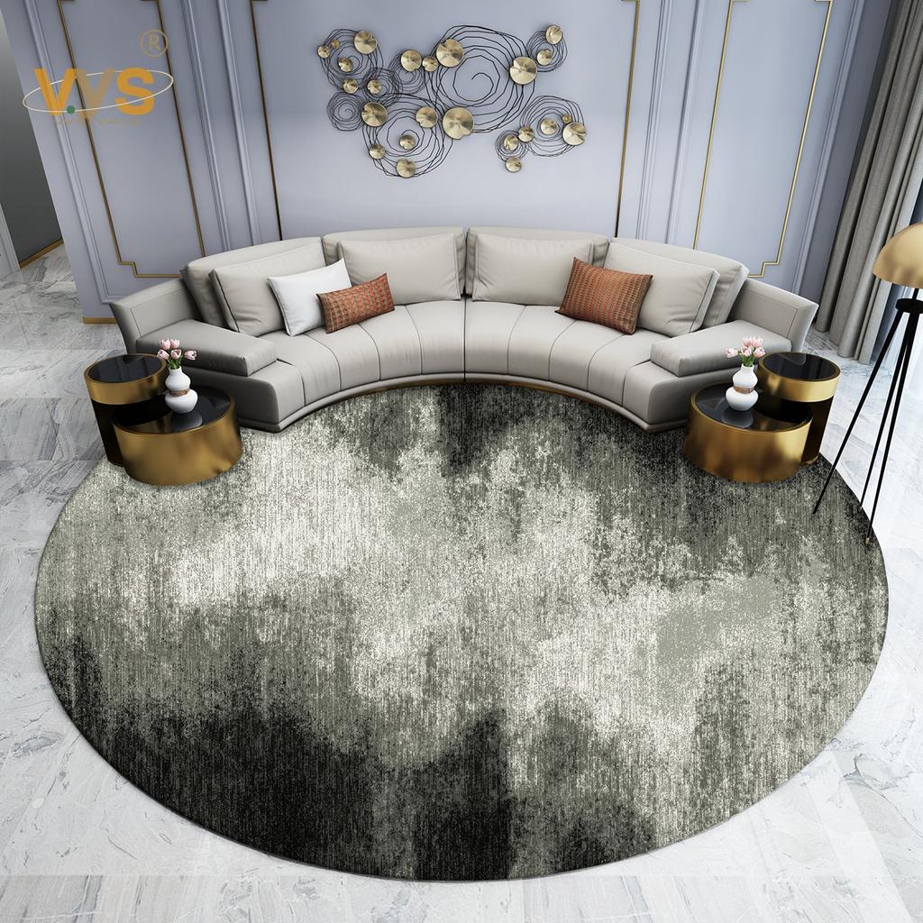 Modern Style Carpets for Living Room Light Luxury Bedroom Decor Round Carpet Thicken Plush Lounge Rug Fluffy Soft Floor Grey Mat