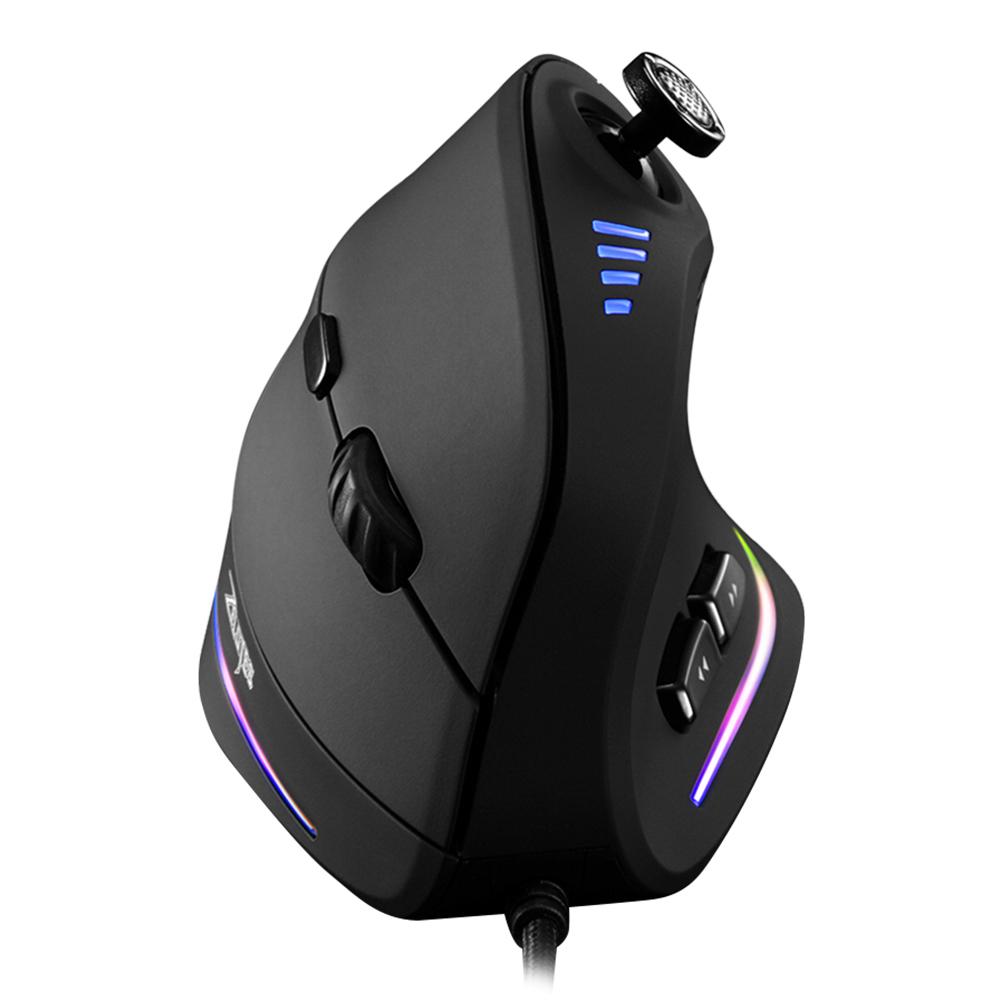 ZELOTES C-18 10000DPI Adjustable RGB Optical Gaming USB Wired Vertical Mouse