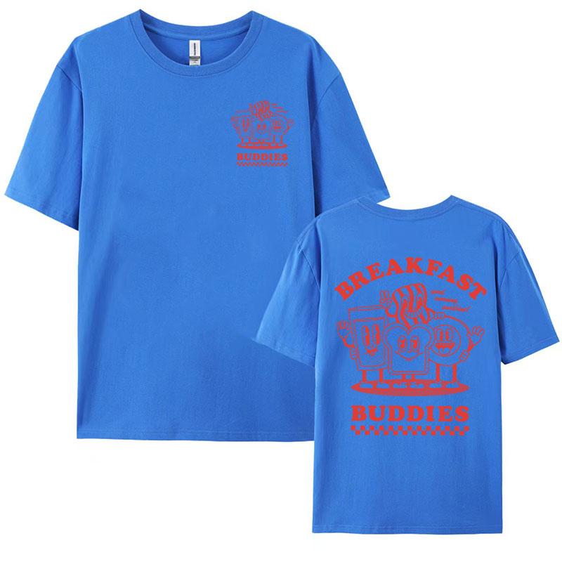 BREAKFAST BUDDIES Funny Meme T Shirt Mens Women Fashion Retro Cartoon Tee Shirt Cute Summer Casual Aesthetic Tshirt Streetwear