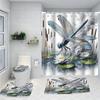 Animal Floral Shower Curtain Simple Bath Sets Waterproof Non-Slip Bathroom Rug Toilet U With 12 Hooks Home Deco Free Ship Eye