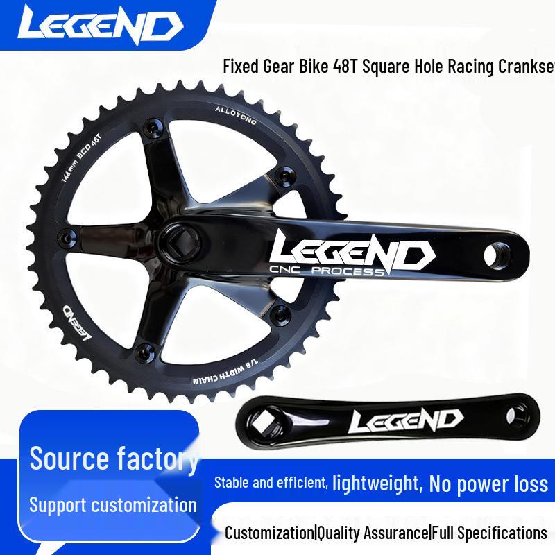 LEGEND Aluminum Alloy Fixie Bike Crankset with 48T Chainring, 170mm Crank, 144BCD Sprocket