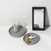 Simulated Tray Model High Reduction Collective Anti-deform Non-Fading Woven Surface Life-Scene Tea Cup Tray Model Doll House Supply
