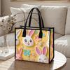  Cute Bunny Printed Tote Bag Fashion Daily Shopping Carry Bag