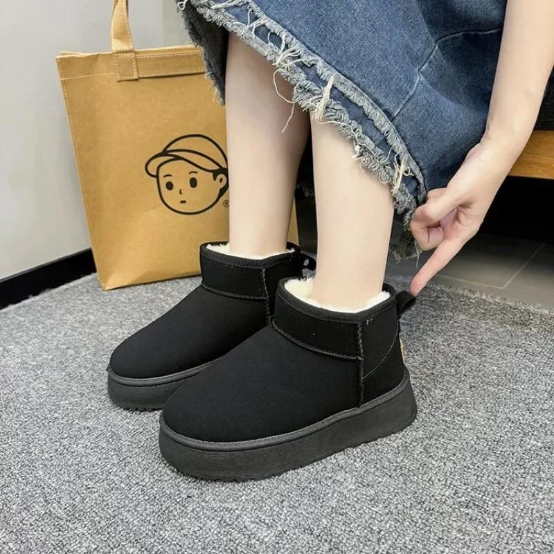 

Новинка 2024 года, классические женские зимние ботинки на утепленном пухе, удобные теплые ботильоны, женская зимняя женская обувь, массивные Botas Mujer 36 чёрный