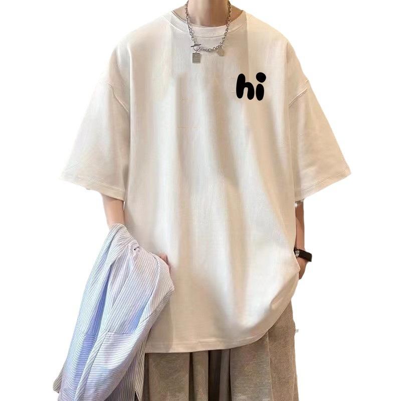 Summer New Pure Cotton Short-sleeved T-shirt for Men, Loose Half-sleeved, Trendy, Versatile, Trendy Brand Fashion T-shirt