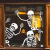 4 Pack Halloween Skull Window Stickers - Pvc Static Sticker Decals For Halloween Party Decorations, Reusable