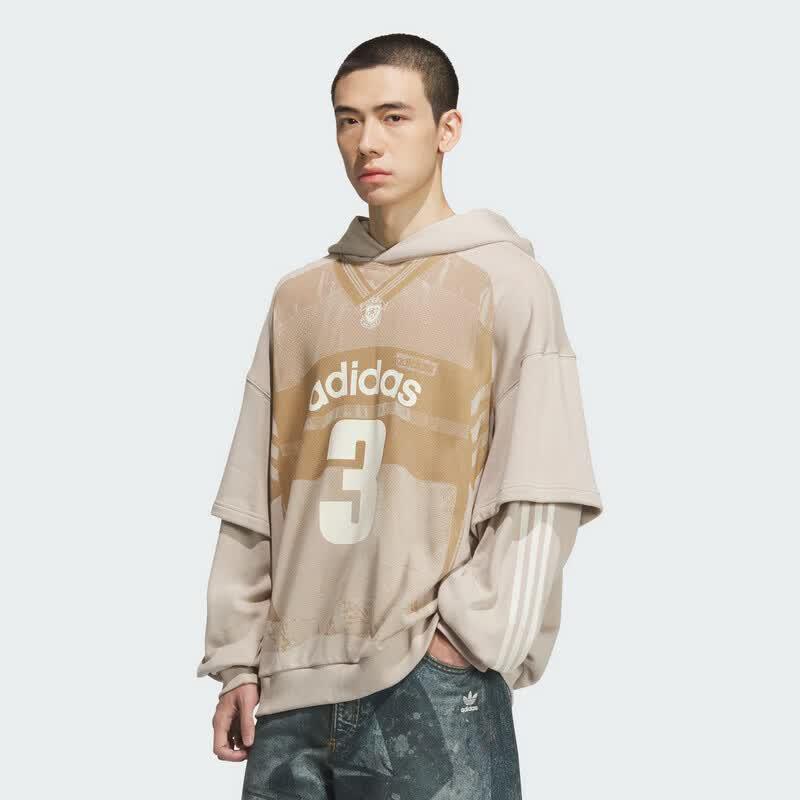 Adidas Men s Faux Two-Piece Hooded Sweatshirt XL