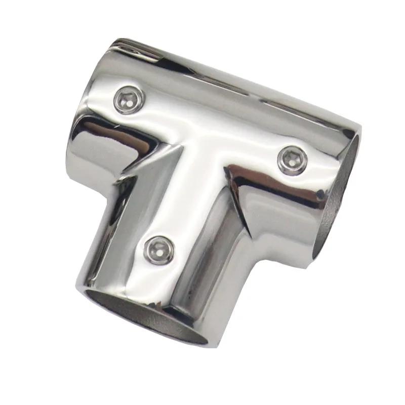 19mm/22mm/25mm/32mm Marine Boat Yacht 316 Stainless Steel 3 Way Boat Deck Handrail Rail Tee Cross Fitting Joint Connector