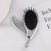 3-In-1 Portable Hair Brush With Mirror And Flat Top Comb Foldable Dual-Use Massage Feature Trendy Air Cushion Comb