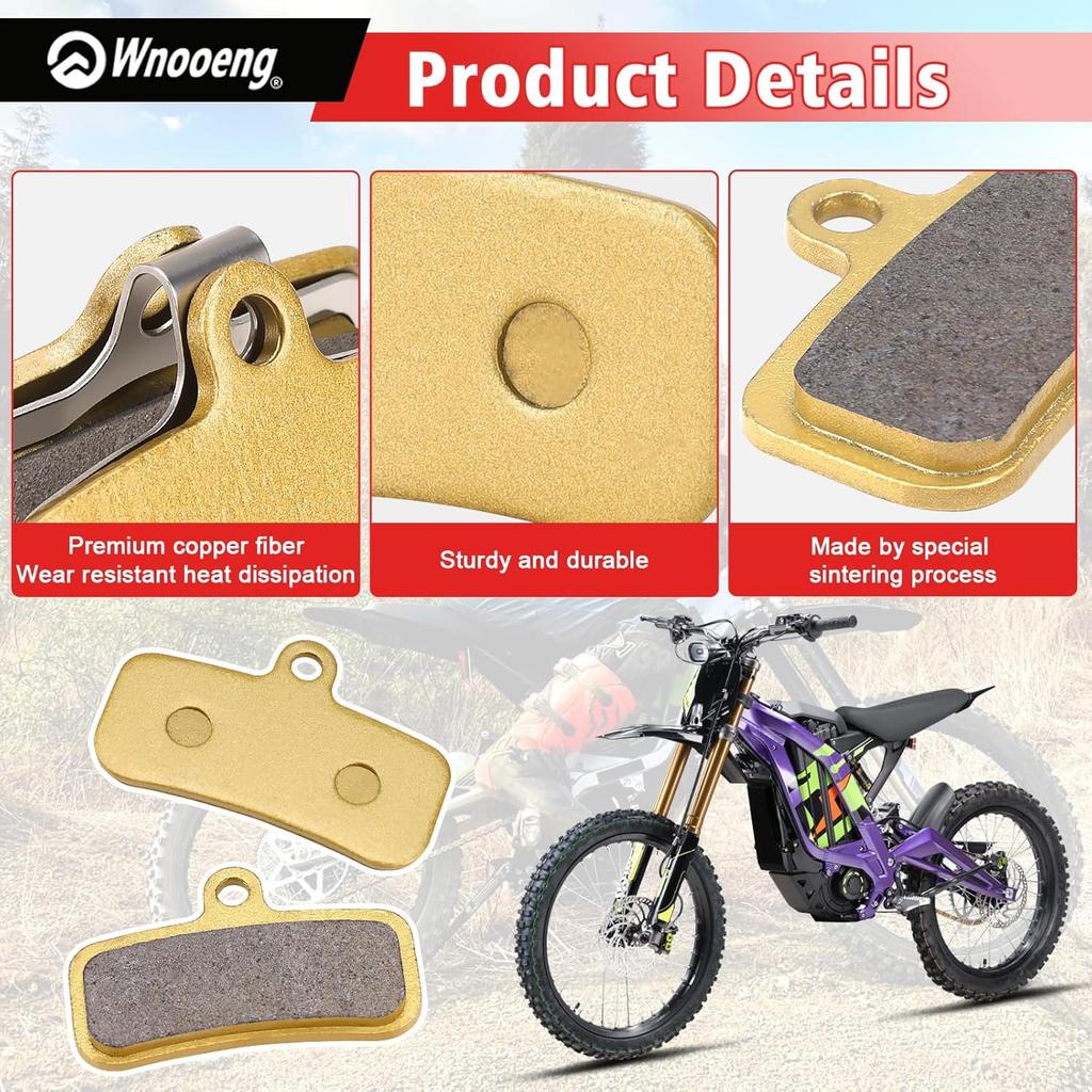 Front and Rear Disc Brake Pads for Surron Light Bee X/S, Segway X160 X260, Talaria Sting R MX3 MX4 Electric Dirt Bike Parts 3 Pack