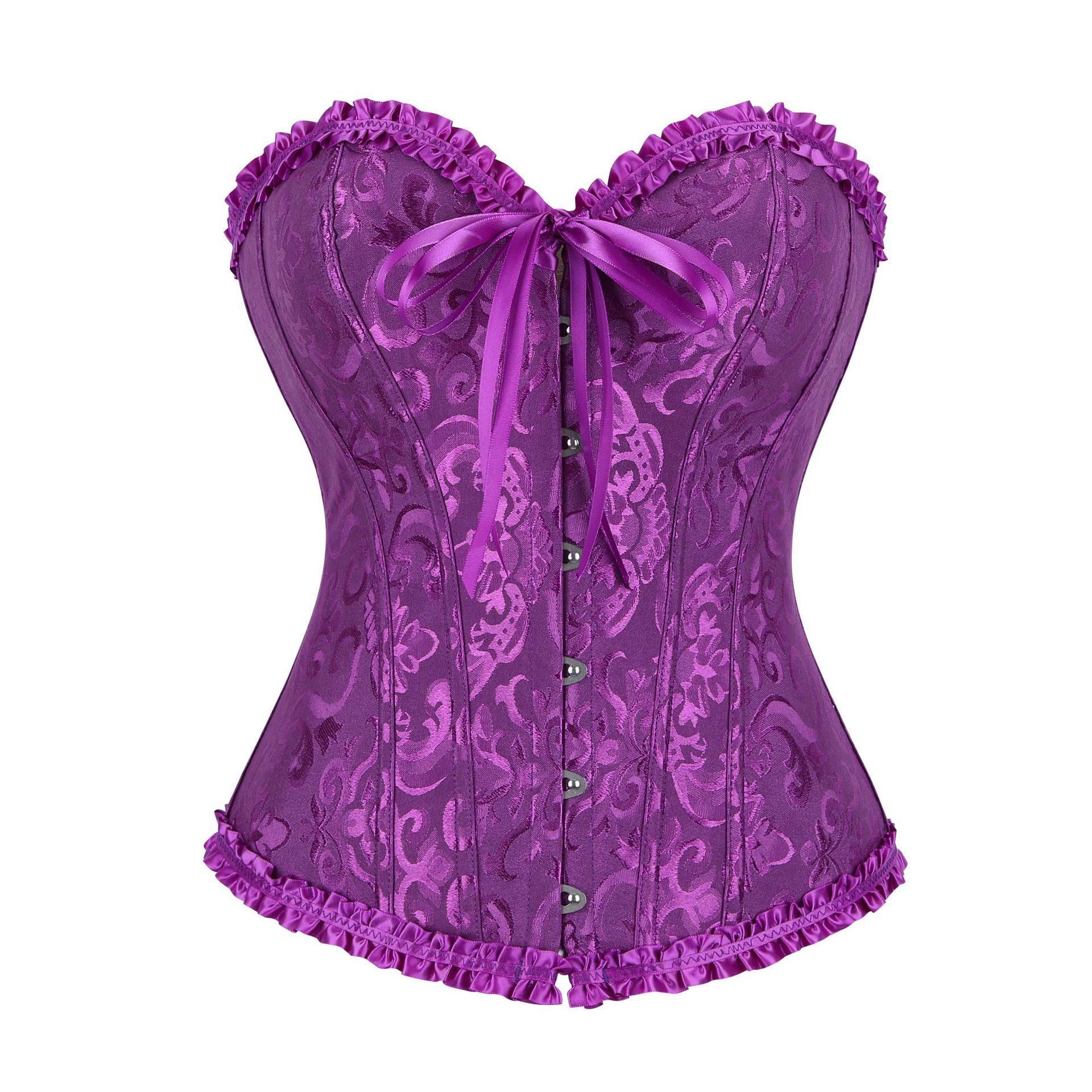 Europäischer & Amerikanischer Formgebender Body Shaper mit Haken für Hochzeitskleid M violett
