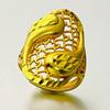 24K Gold Plated Adjustable Brass Ring - Personalized High-End Design