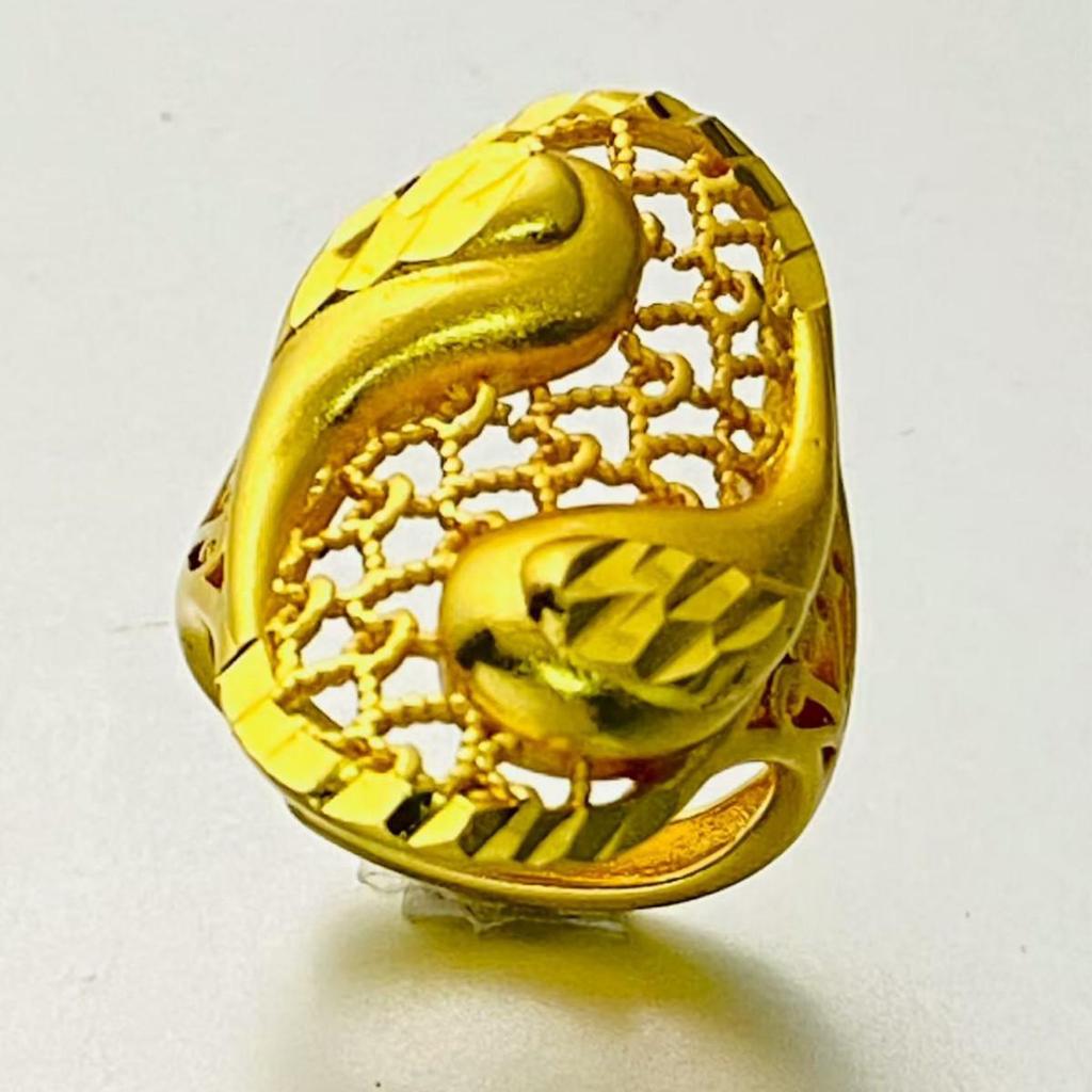 24K Gold Plated Adjustable Brass Ring - Personalized High-End Design