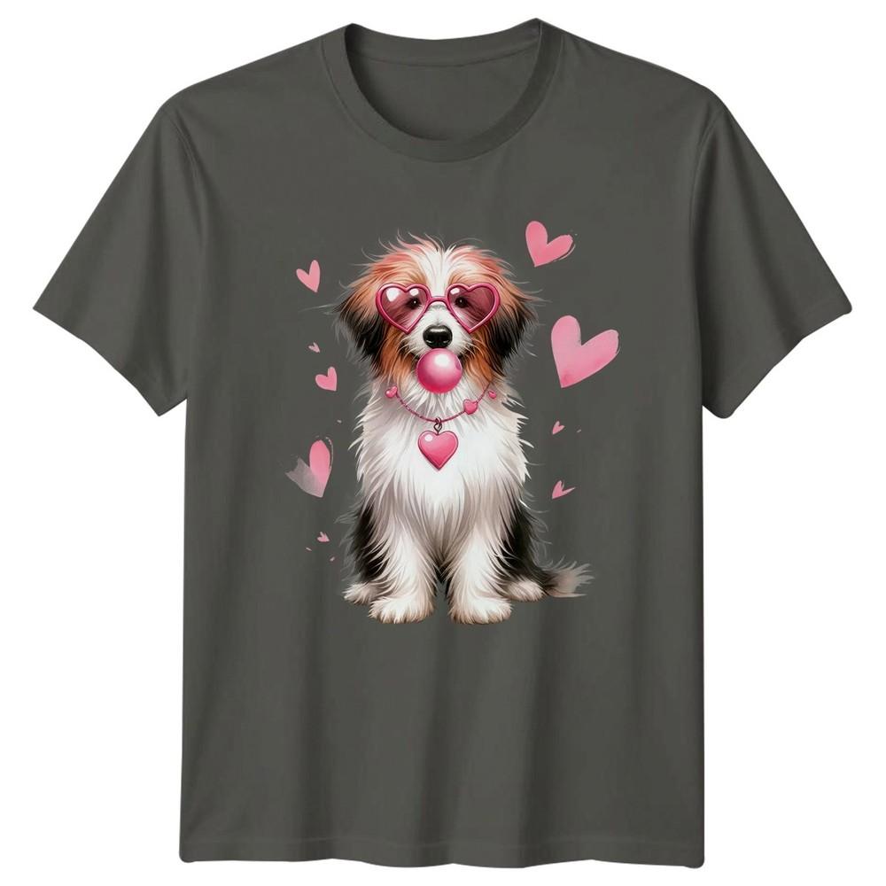 Cute Dog Hearts Bubblegum Valentines Day Animals Dogs Unisexs TShirt Unisexs Tee S