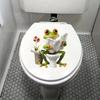 Creative Little Frog Reading Newspaper Bathroom Toilet Waterproof Toilet Seat Home Decoration Decal Sticker