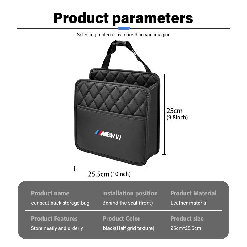 Car Seat Back Hanging Storage Bag Tissue Water Cup Holder Auto Accessories For BMW X1 X2 X3 X4 X5 X6 X7 G20 G30 6GT E46 E90 E60