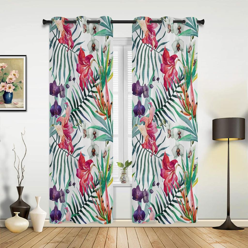 Green Leaf Ginkgo Modern Hall Curtains For Living Room Kitchen Boy Girl Bedroom Long Curtain For Windows Cortinas Home Decor