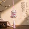 Embroidered Sheep Sachet Pendant Delicate Floral Design Gradient Tassel For Car Bag Decoration Spring Festival Gifts