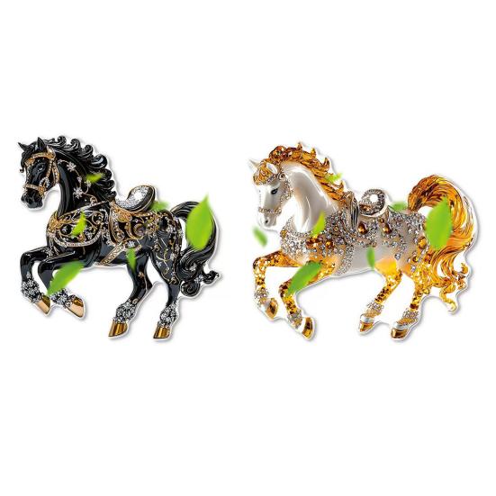 1/2/3/4/5/6/7/8/10/12/15/20/25 Pcs Horse Ornaments For Christmas Tree Metallic Rhinestones Horse