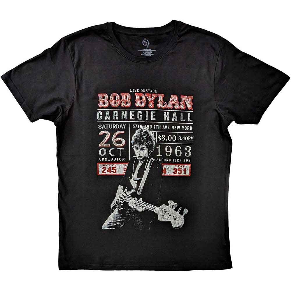 Bob Dylan Carnegie Hall 63 T-Shirt Black New L