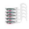 5PCS Fish Lures Artificial Fake Bait Soft Lures Seabass Fishing Tackle with Hook SO0504