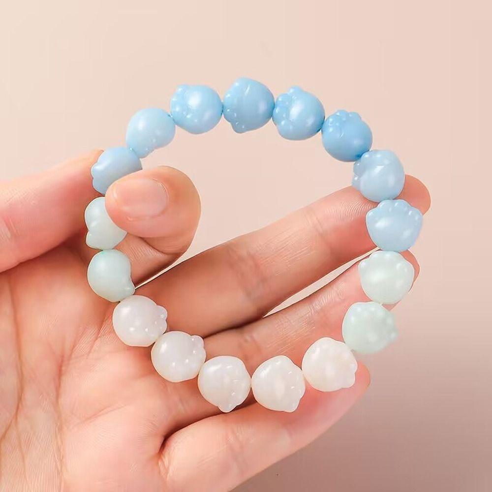 Paw Beads Resin Fashion Jewelry Niche Design Ins Style Bracelet Hand Strap Hand Rope Women Bracelet