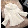 Womens Mid-Length Faux Fur Coat Hooded Thick Warm Winter Outerwear Plus Size Mink Jacket