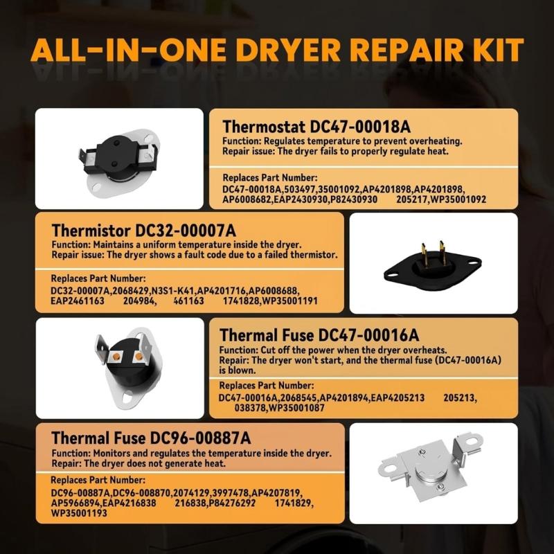 Extended Length Heating Element Dryer Heating Assembly Suitable for Dryers Enhancing Wire Resistance Stable Heat Output