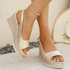 Fashion 2025 Women Fashion Sandals Open Toe Casual Wedge Platform Sandals Soft Sole Light Work Shoes Retro Flat Comfortable Beach Shoes