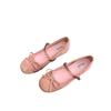 Fairy Style Silver Bow Mary Jane Shoes Women's 2024 Summer New French Flat Bottom Inner Height Increase Single Shoes Women's Shoes