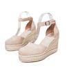 Eleganti Sandali Zeppa Donna a Punta Chiusa: Suola Spessa, Plateau Impermeabile, Design Espadrille, Cinturino alla Caviglia