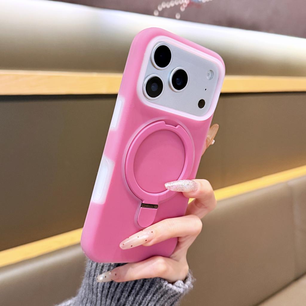 Stand Holder For Magsafe Wireless Charge Kickstand Case For iPhone Air 17 16 15 Pro Max Jelly Neon Silicone Shockproof Cover
