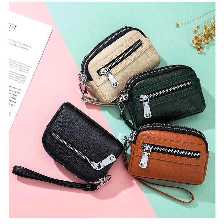 Bison Denim Portofel pentru femei la modă, cu fermoar dublu