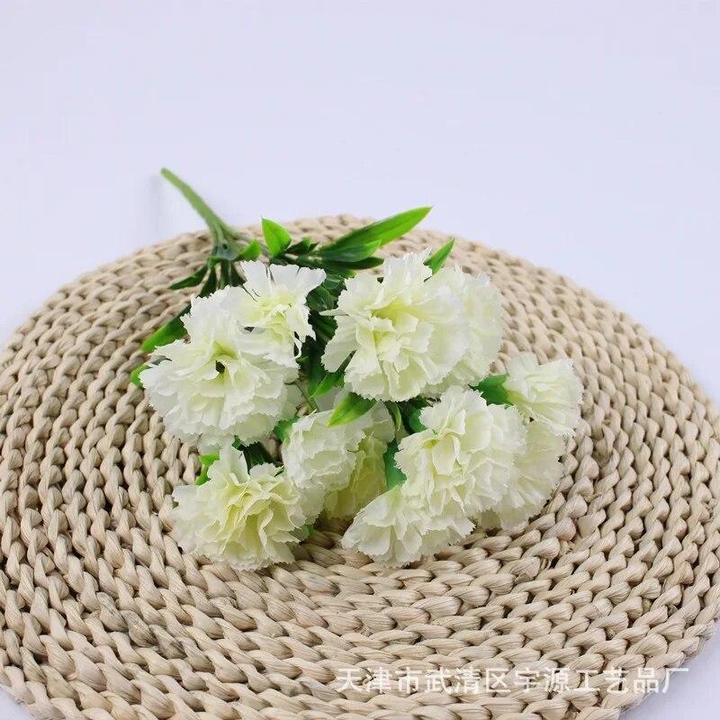 1pc Artificial Carnation Flowers, Fake Flower Bouquet Bridal BouquetswWedding Centerpieces Decor, Outdoors Home Garden Party Dec