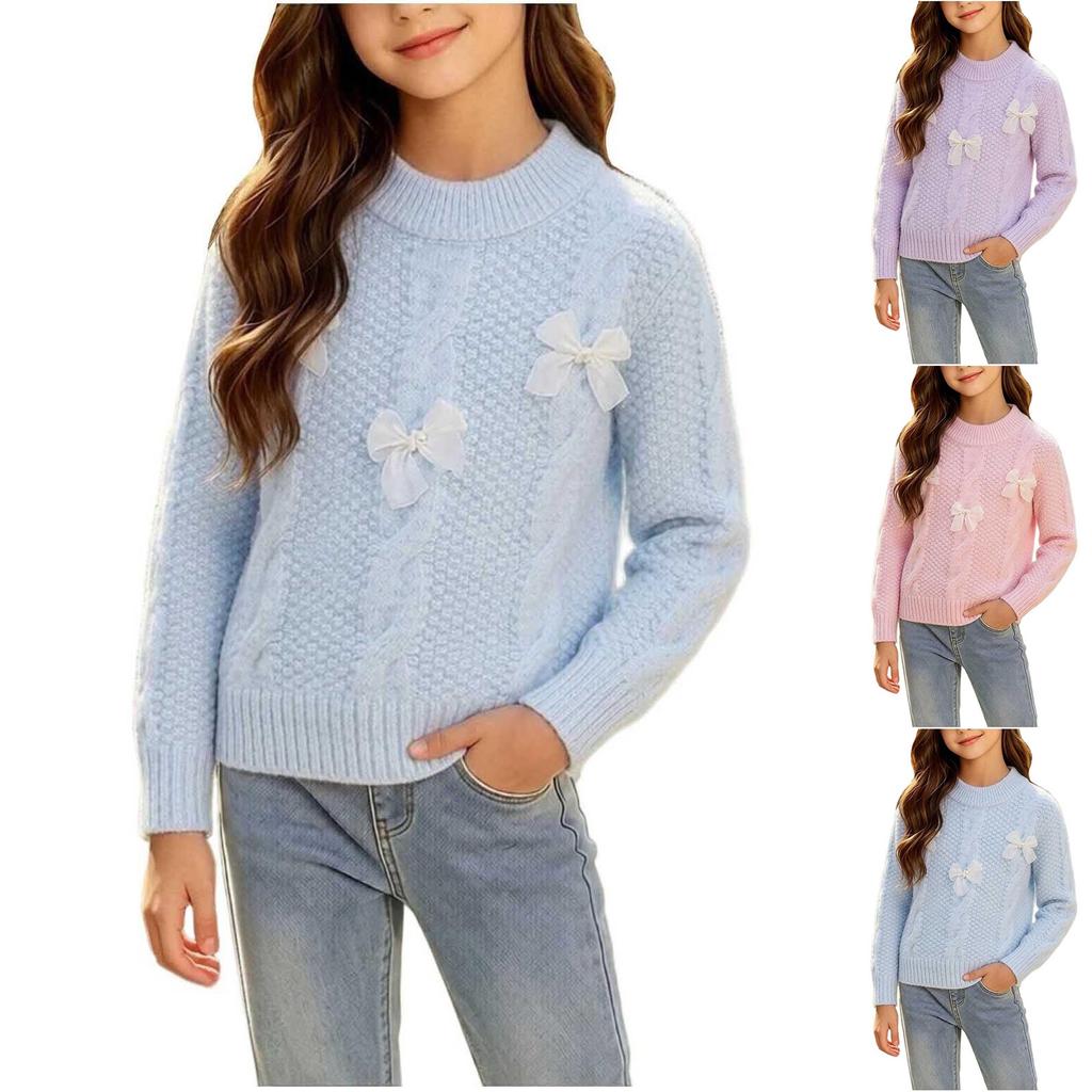 Girls Cable Knit Sweater with - Layering Top for Little Girls