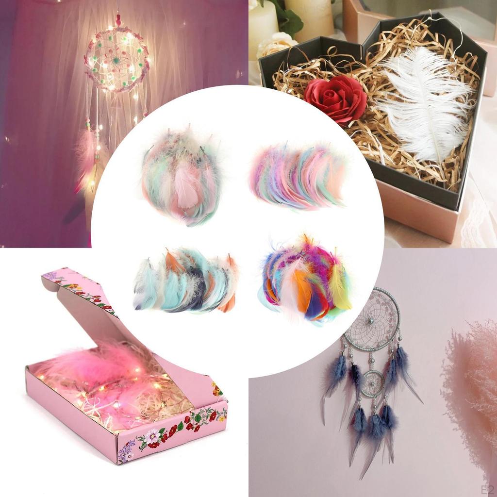 200 Pieces Colorful Feathers, for Balloons Ornament Wind Bell Jewelry Making