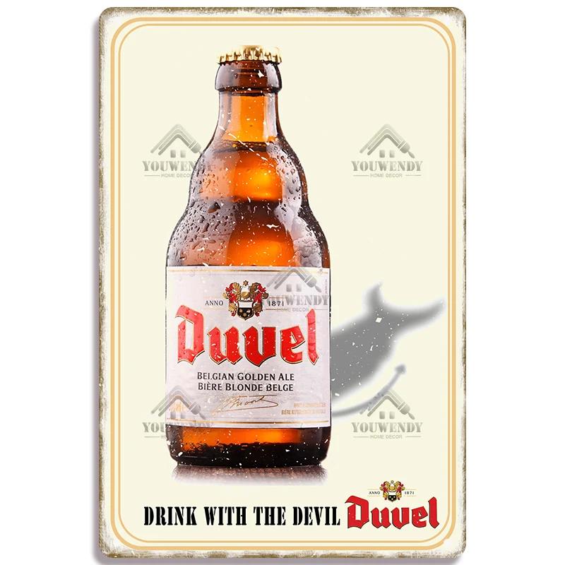 Metal Tin Sign Poster for Pub Bar Man Cave Club Wall Decoration Vintage Belgium Beer Brand Decorative Plaque Xcm
